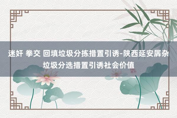 迷奸 拳交 回填垃圾分拣措置引诱-陕西延安羼杂垃圾分选措置引诱社会价值